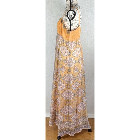 Anthropologie NWT Calida Maxi Bohemian Yellow Maxi Dress, size 16 Petite - Picture 4 of 12